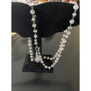 Silpada N1503  Sterling Sliver Toggle & Clear Crystal Necklace 35” Long